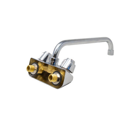 Omcan 47821 - Wall Mount Bar Sink Faucet with 10″ Swing Spout and 4″ Centers