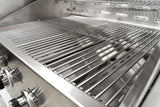 Omcan 47841 - Stainless Steel Propane Outdoor BBQ Grill, 6 Burners, 96000BTU, Top And Side Shelf, 1 Roll Dome