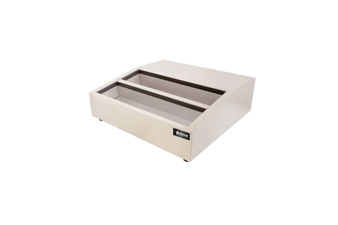Omcan 47862 - 28″ Countertop Refrigerated Prep Rail with 8 x GN 1/6 Pans Capacity