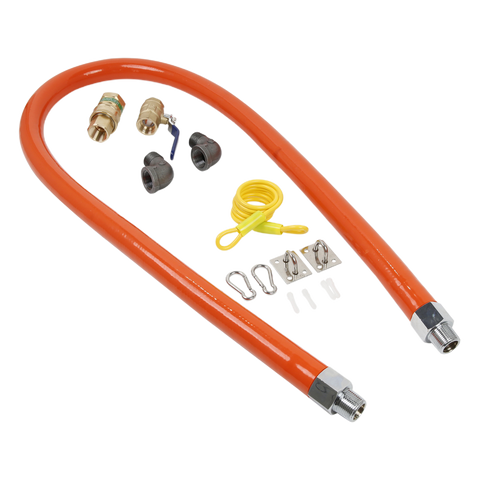 Omcan 47872 - 3/4″ x 60″ Commercial Gas Hose Connector Kit, cETLus/UL