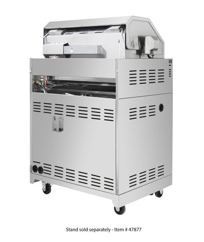 Omcan 47876 - 30″ BBQ Grill Propane Gas 5 Burners 58,000 BTU with Rotisserie Kit, Warming Rack, LED Light