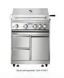 Omcan 47876 - 30″ BBQ Grill Propane Gas 5 Burners 58,000 BTU with Rotisserie Kit, Warming Rack, LED Light