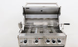 Omcan 47876 - 30″ BBQ Grill Propane Gas 5 Burners 58,000 BTU with Rotisserie Kit, Warming Rack, LED Light