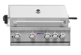 Omcan 47876 - 30″ BBQ Grill Propane Gas 5 Burners 58,000 BTU with Rotisserie Kit, Warming Rack, LED Light