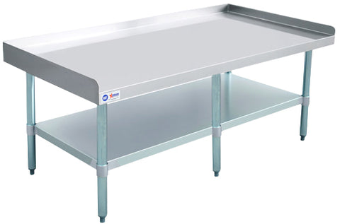 Omcan 47993 - 30″ x 60″ Stainless Steel Equipment Stand with Galvanized Undershelf and 6 Legs