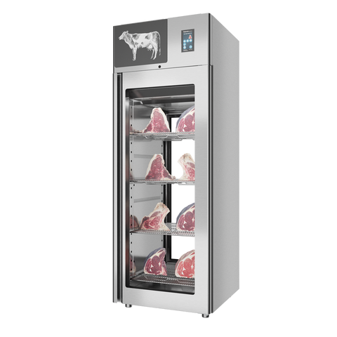 Omcan 48038 - Stagionello® Dry Age 3.0 700 Liter, 150 Kg Dry Aging Cabinet with Humidity Management, 2-Glass View – 220-240V, 1Ph, 548W