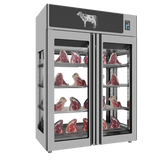 Omcan 48045 - Stagionello® Dry Age 3.0 1400 Liter, 450 Kg Dry Aging Cabinet with Humidity Management, 4-Glass View – 220-240V, 1Ph, 548W