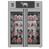 Omcan 48046 - Stagionello® Dry Age 3.0 TWIN 1400 Liter, 150 Kg + 150 Kg Dry Aging Cabinet with Humidity Management, Standard – 220-240V, 1Ph, 548W