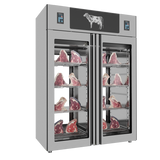 Omcan 48047 - Stagionello® Dry Age 3.0 TWIN 1400 Liter, 150 Kg + 150 Kg Dry Aging Cabinet with Humidity Management, 2-Glass View – 220-240V, 1Ph, 548W
