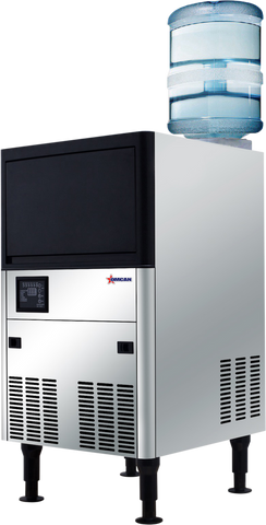 Omcan 48054 - 20″ Ice Maker Machine with Dual Water Input and 33 lb. Ice Bin – Ice Yield 80 lb. per Day