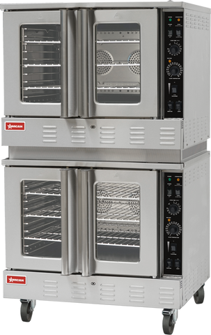 Omcan 48060 - 40″ Convection Oven Double Deck Full Size 120,000 BTU – Natural Gas