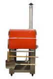 Omcan 48113 - 32″ Wood Fired Pizza Oven Stainless Steel with Red Enamel Coating Shield