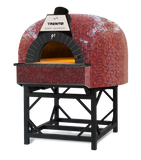 Omcan 48127 - Trento Valoriani Igloo 120 Gas and Wood Fired Pizza Oven, Red Mosaic – 100,000 BTU