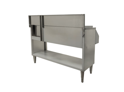 Omcan 48138 - 48″ Cocktail Mix Unit with 7″ Back Splash, 32″ x 12″ x 10″ Ice Bin with Sliding Cover, and 10″ x 12″ x 10″ Sinks