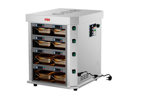 Omcan 48172 - 21” Vertical 4-Channel Countertop Food Warmer - 3400W (4.5 HP), 220V/60Hz/1Ph