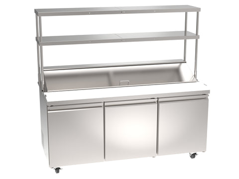 Omcan 48198 - 71″ Stainless Steel Double Deck Overshelf for Prep Table #50048