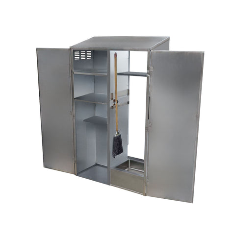 Omcan 48232 - Janitor Cabinet, 2 Doors with Right Mop Sink, Service Faucet and Hose