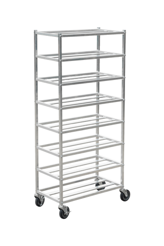 Omcan 48244 - Aluminum Universal Rack for 10″ x 30″ &amp; 12″ x 30″ meat trays with 8 slides and 8″ spacing