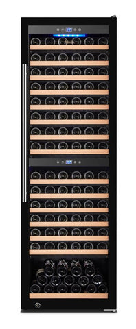 Omcan 48258 - Vinovero 27" Dual Zone Wine Cooler with 180 Bottle Capacity and Black Full Glass Door
