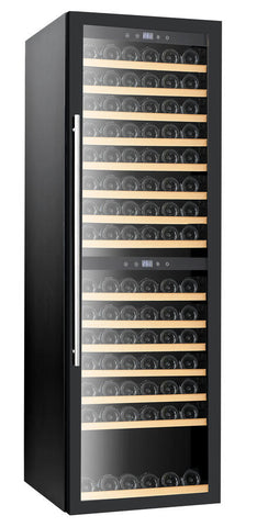 Omcan 48258 - Vinovero 27" Dual Zone Wine Cooler with 180 Bottle Capacity and Black Full Glass Door