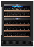Omcan 48260 - Vinovero 23" Dual Zone Wine Cooler with 40 Bottle Capacity and Black Full Glass Door