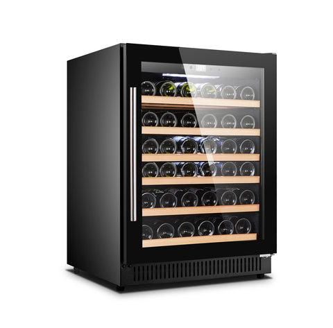Omcan 48261 - Vinovero 23" Single Zone Wine Cooler with 51 Bottle Capacity and Black Full Glass Door