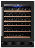 Omcan 48261 - Vinovero 23" Single Zone Wine Cooler with 51 Bottle Capacity and Black Full Glass Door