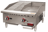 Omcan 48295 - 24″ Countertop Gas Combination Charbroiler and Griddle Combo- 65,000 BTU
