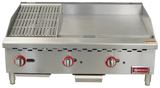Omcan 48296 - 36″ Countertop Gas Combination Charbroiler and Griddle Combo- 95,000 BTU