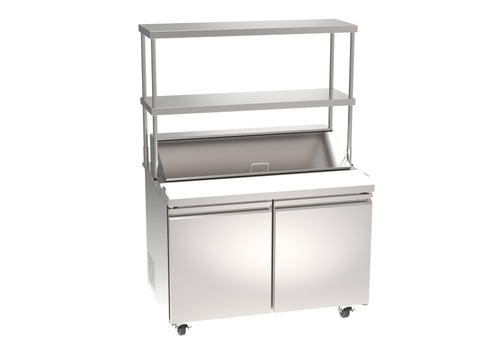 Omcan 48298 - 37″ Stainless Steel Double Deck Overshelf for Prep Table #50034