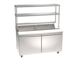 Omcan 48300 - 60″ Stainless Steel Double Deck Overshelf for Prep Table #50047