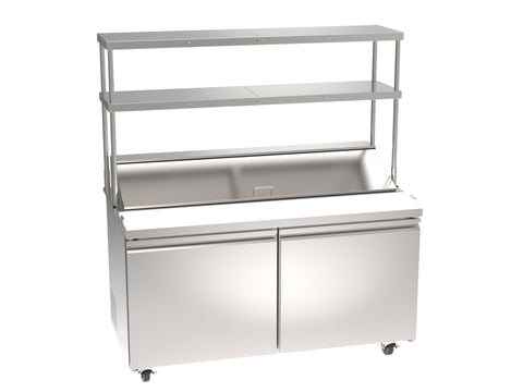 Omcan 48300 - 60″ Stainless Steel Double Deck Overshelf for Prep Table #50047