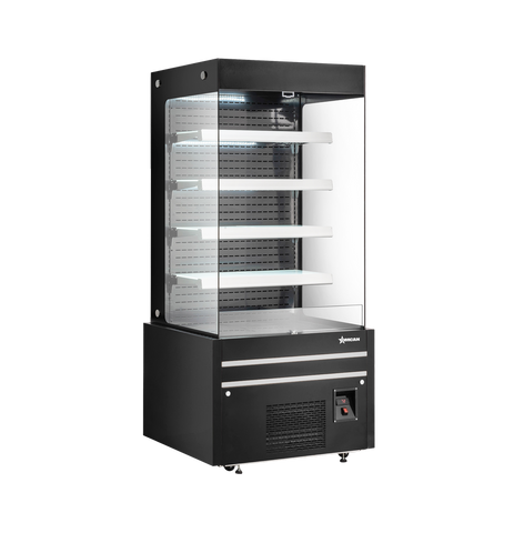 Omcan 48377 - 36” Four (4) Shelf Grab-and-Go Open Front Refrigerated Showcase, 19.77 cu.ft. (560 L), Black