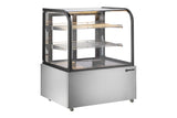 Omcan 48389 - 49" Floor Model Display Warmer, 2 Shelves, Curved Glass, Full-Service, 16.2 cu. ft. (460 L) capacity - 110V, 800W