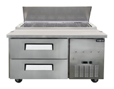 Omcan 48393 - 48” One (1) Door Refrigerated Pizza Prep Table with Drawers, 12 cu.ft. (340 L), Stainless Steel
