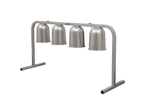 Omcan 48395 - 4-Bulb Commercial Portable Heat Lamp, Silver -  4 x 250W, 110V/60Hz/1Ph