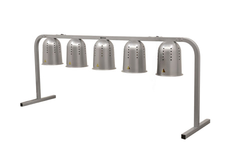 Omcan 48396 - 5-Bulb Commercial Portable Heat Lamp, Silver -  5 x 250W, 110V/60Hz/1Ph