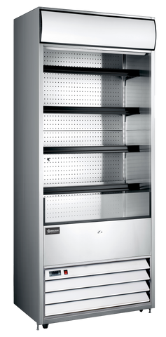 Omcan 48479 - 30″ Four (4) Shelf Grab-and-Go Refrigerated Showcase, 15.5 cu.ft. (440 L), Stainless Steel