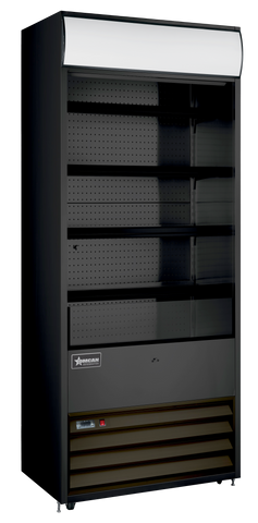 Omcan 48480 - 30″ Four (4) Shelf Grab-and-Go Refrigerated Showcase, 15.5 cu.ft. (440 L), Black
