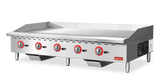 Omcan 48520 - 60″ Gas Griddle 5 Burners with Thermostatic Control, 140,000 BTU