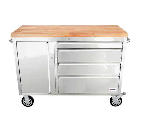 Omcan 48592 - 48" Mobile Working Bench with 4 Drawers and 1 Door