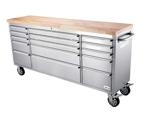 Omcan 48593 - 72" Mobile Working Bench with 15 Drawers