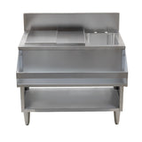Omcan 48618 - 36″ Cocktail Mix Unit with 7″ Back Splash, 20″ x 12″ x 10″ Ice Bin with Sliding Cover, and 10″ x 12″ x 10″ Sinks