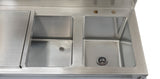 Omcan 48618 - 36″ Cocktail Mix Unit with 7″ Back Splash, 20″ x 12″ x 10″ Ice Bin with Sliding Cover, and 10″ x 12″ x 10″ Sinks