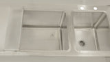 Omcan 48619 - 60″ Cocktail Mix Unit with 7″ Back Splash, 44″ x 12″ x 10″ Ice Bin with Sliding Cover, and 10″ x 12″ x 10″ Sinks