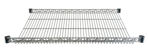 Omcan 48743 - Slanted Merchandising Wire Shelving, 27 Degree, Chromed, 18" x 48"