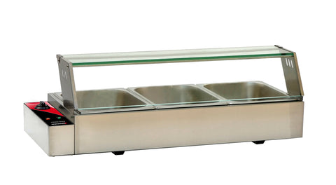 Omcan 48803 - 36" Bain Marie with 3 Half-size Pans - 1.5 kW, 120V/60Hz/1Ph