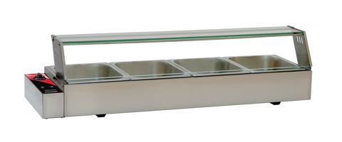 Omcan 48804 - 46.5" Bain Marie with 4 Half-size Pans - 1.5 kW, 120V/60Hz/1Ph