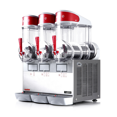 Omcan 49083 - Ugolini MT3 Countertop Triple Bowl Granita / Slushy Machine with Magnetic Drive – 3 x 2.6 Gal. (10L) Capacity