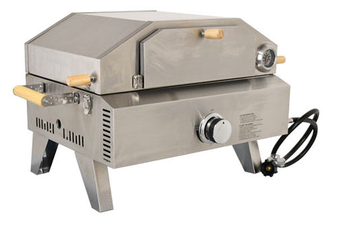 Omcan 49112 - Stainless Steel Propane Pizza Oven with Foldable Legs 12,000 BTU